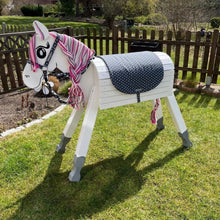 Lade das Bild in den Galerie-Viewer, Holzpferd weiß mittel 90 cm Stockmaß