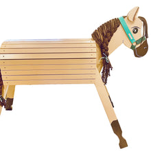 Lade das Bild in den Galerie-Viewer, Holzpferd beige mittel 90 cm Stockmaß