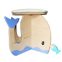 Lade das Bild in den Galerie-Viewer, Neo Wal Holztier Kinderhocker Kinderstuhl Sitztier Wal Kinderzimmer Das Stecktier
