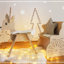 Lade das Bild in den Galerie-Viewer, Rentier Schlitten Kutsche Kinderstuhl Sessel Kinderzimmer Weihnachtsdekoration