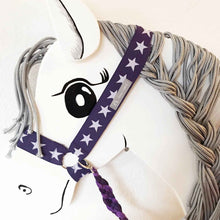 Lade das Bild in den Galerie-Viewer, Halfter Zügel Zaumzeug Holzpferd lila