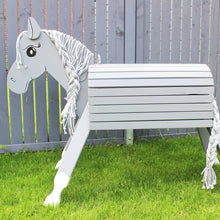 Lade das Bild in den Galerie-Viewer, Holzpferd grau klein 80 cm Stockmaß