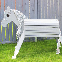 Lade das Bild in den Galerie-Viewer, Holzpferd grau mittel 90 cm Stockmaß