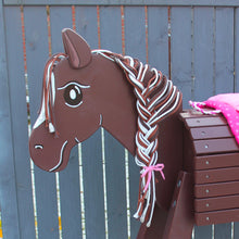 Lade das Bild in den Galerie-Viewer, NEU!!! Holzpferd rotbraun Fuchs groß 100 cm Stockmaß