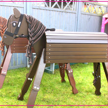 Lade das Bild in den Galerie-Viewer, Holzpferd dunkelbraun groß 100 cm Stockmaß