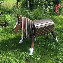 Lade das Bild in den Galerie-Viewer, Sofort zu verkaufen Holzpferd 100 cm dunkelbraun
