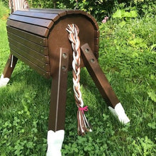 Lade das Bild in den Galerie-Viewer, Sofort zu verkaufen Holzpferd 100 cm dunkelbraun