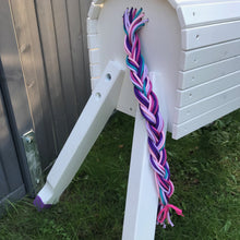 Lade das Bild in den Galerie-Viewer, Holzpferd Einhorn weiß klein 80 cm Stockmaß