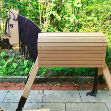 Lade das Bild in den Galerie-Viewer, Holzpferd beige klein 80 cm Stockmaß