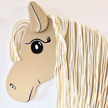 Lade das Bild in den Galerie-Viewer, Holzpferd beige klein 80 cm Stockmaß