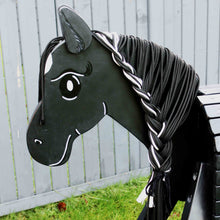 Lade das Bild in den Galerie-Viewer, Holzpferd schwarz groß 100 cm Stockmaß